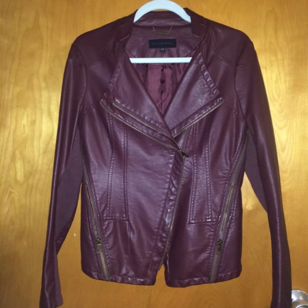 Burgundy Steven Madden Leather Jacket S